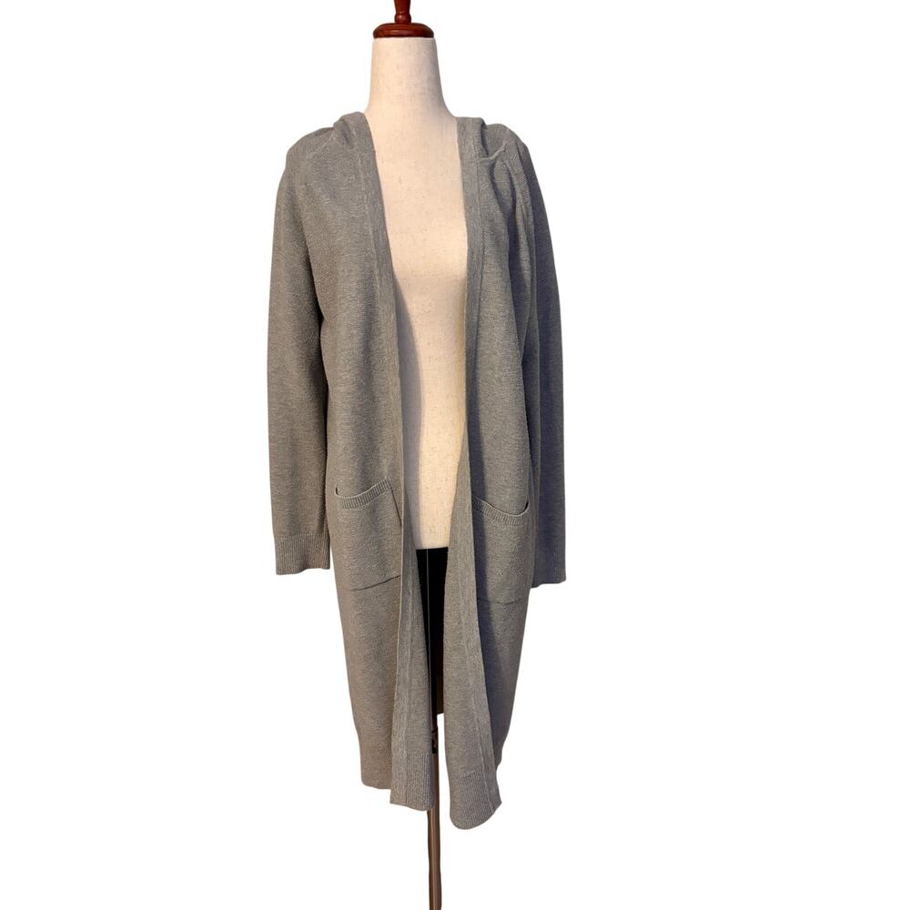Banana Republic Gray Hooded Longline Cardigan Sweater Medium